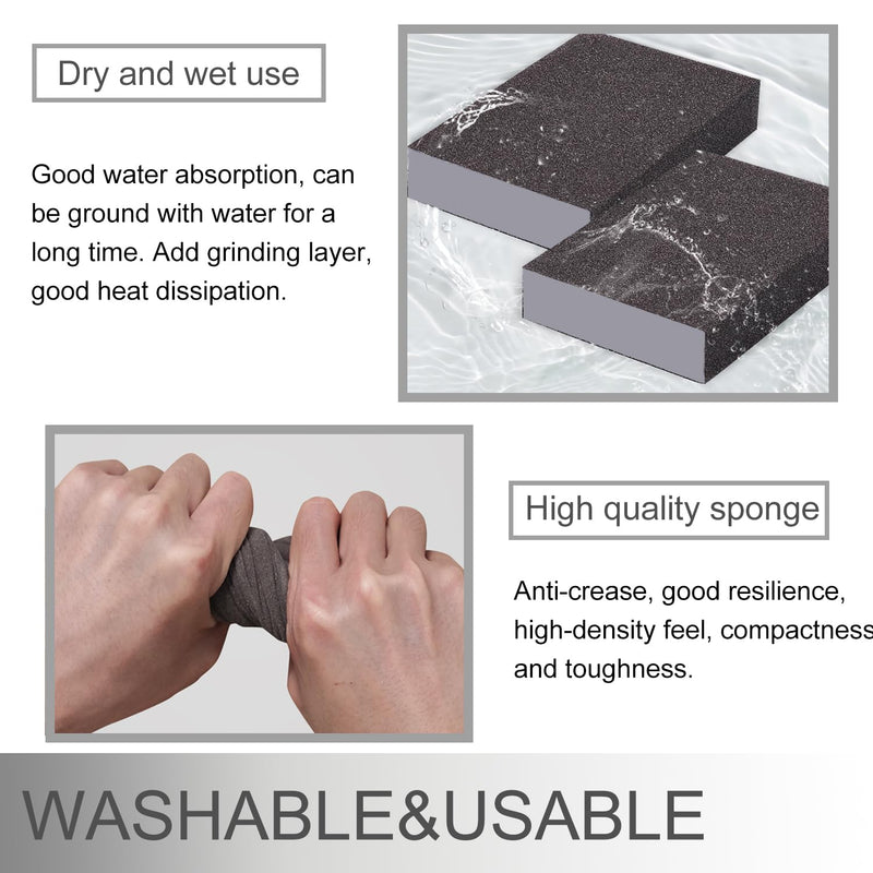 [Australia - AusPower] - 12Pcs Sanding Sponge 60/80/120/180/220 Grit Coarse Medium Fine Sanding Blocks for Drywall Metal Wood Washable and Reusable 