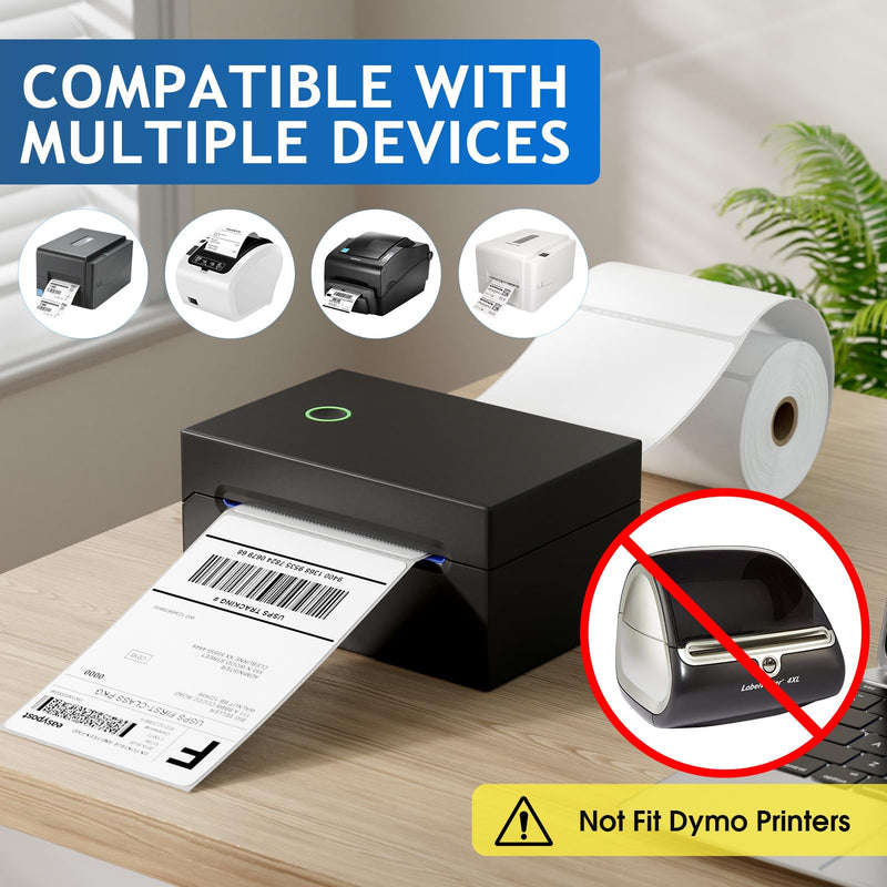 MaxGear 4" x 6" Direct Thermal Labels, 4000 Pcs/16 Rolls, Perforated White Mailing Shipping Package Labels, Commercial Grade, Permanent Adhesive, Compatible with Most Thermal Printers 16 Rolls
