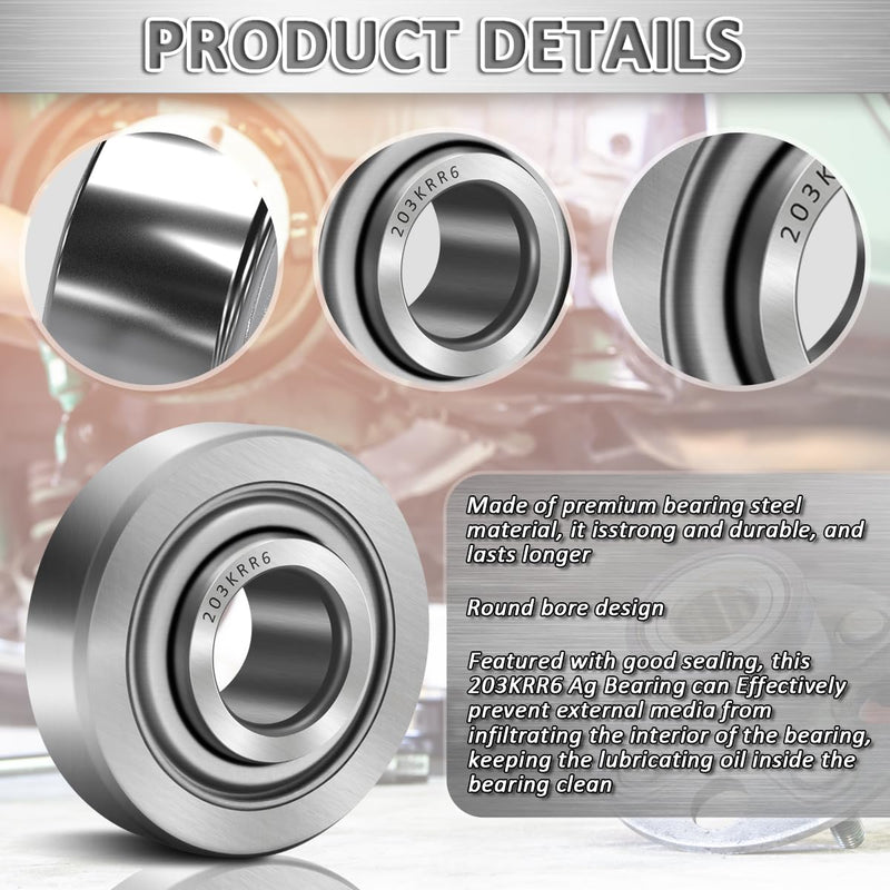 [Australia - AusPower] - 203KRR6 Special Ag Bearing 0.64" ID x 1.8504" OD x 0.472" W Replaces 203RRH10 6095 1126056 202-1942-215 F60616 F7293 626899R91 051-185 AP26 