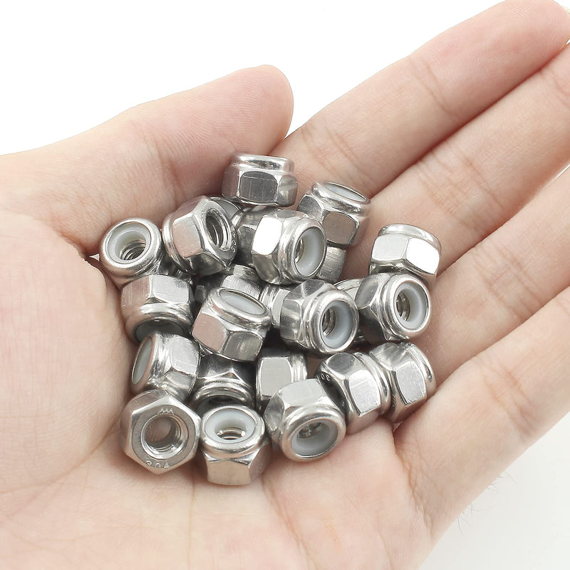 [Australia - AusPower] - 50PCS 1/4 20 Nylon Insert Hex Lock Nuts 304 Stainless Steel 18-8,Bright Finish 1/4-20?50pcs? 