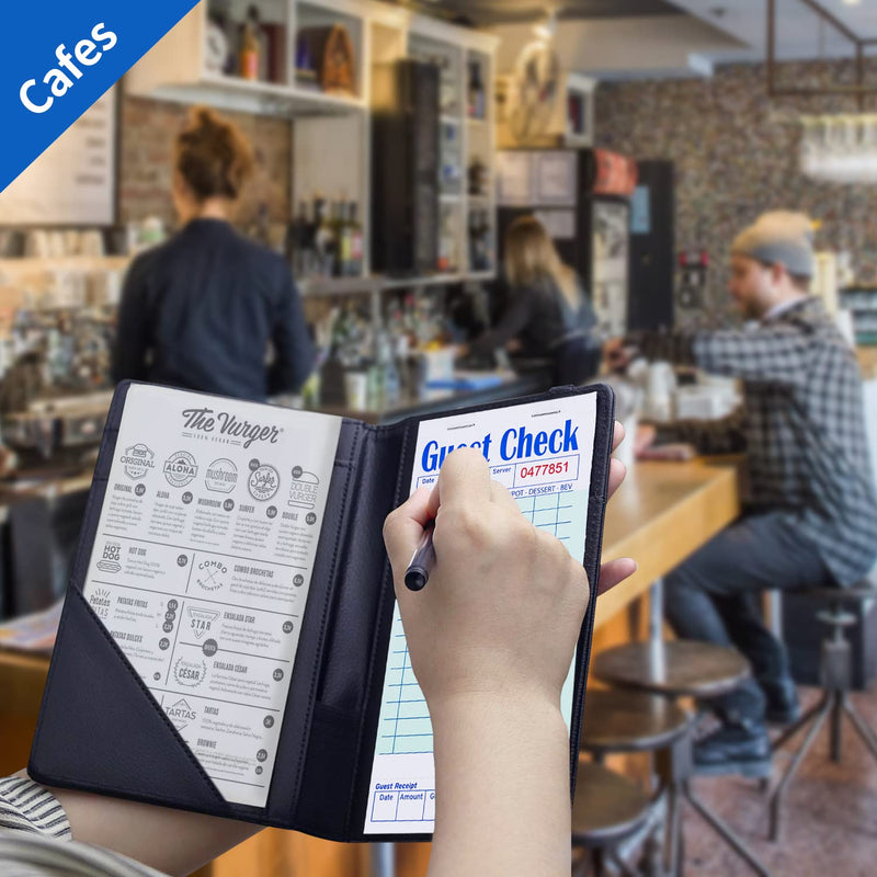 [Australia - AusPower] - Methdic Guest Checks Server Note Pads 250 Orders Waitress Notepad for Restaurants (5 Books) Guest Check With Bottom Receipt?5 Books? 