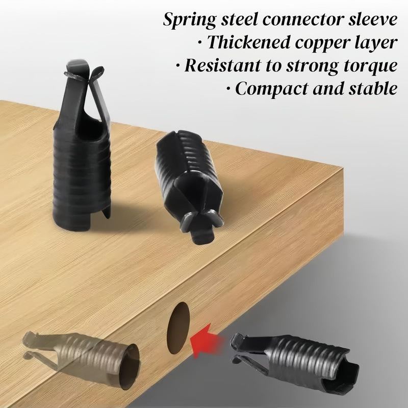 [Australia - AusPower] - Upgrade Cam Locks for Solid Hardwood Furniture, 50 Pack Screws and Sockets Set with Mounting Drill, Invisible Connecting Screw Socket Kit Fastener Nut Connectors Tornillos para Madera 