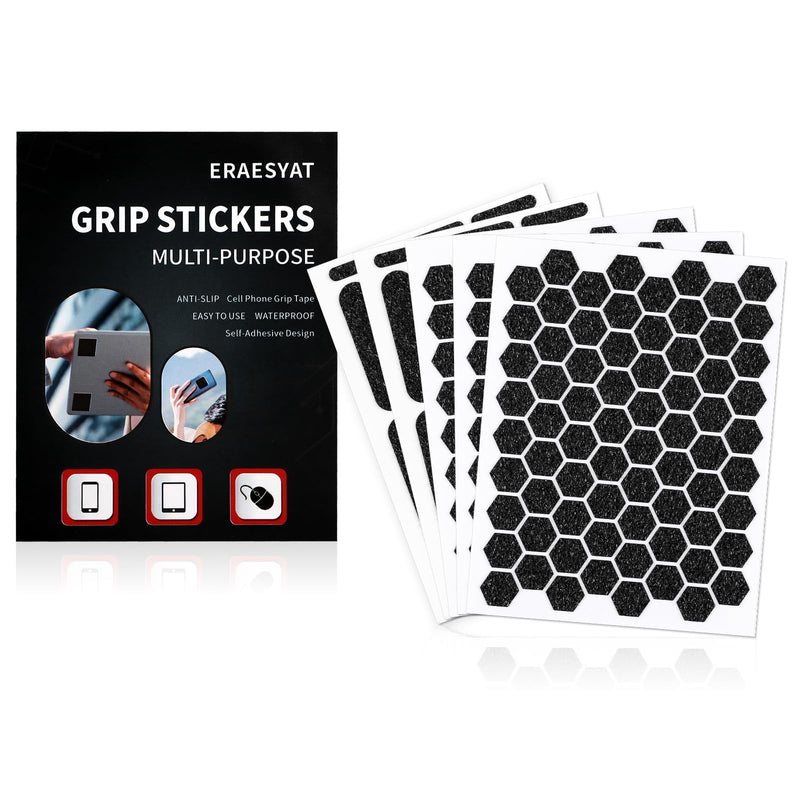5 Pack Grip Stickers, Anti-Slip Phone Grip Tape Pre-Cut Strips Decal Stickers Adhesive for Smooth Phones and Tablets Gaming Cases Tools (5pack Black) 5pack Black