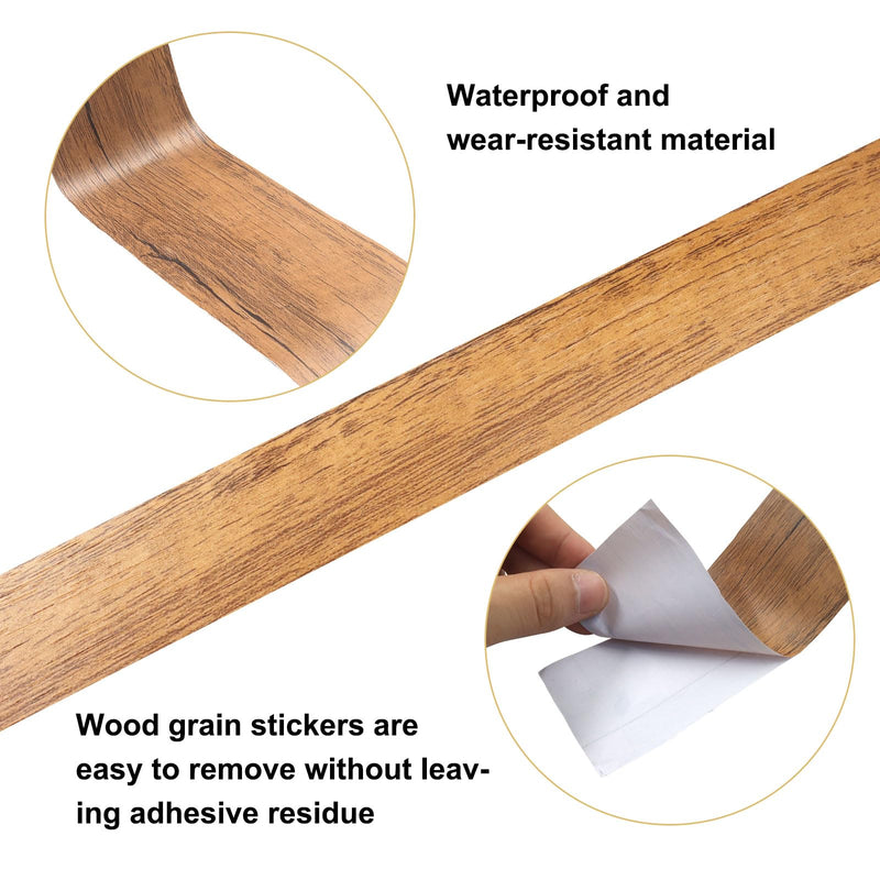 BokWin 1 Pack Wood Grain Repair Tape Self Adhesive Repair Patch for Furniture Floors Tables Doors DIY Projects 2 Inch x 33 Ft Oak Wood Grain Home Decor Fix