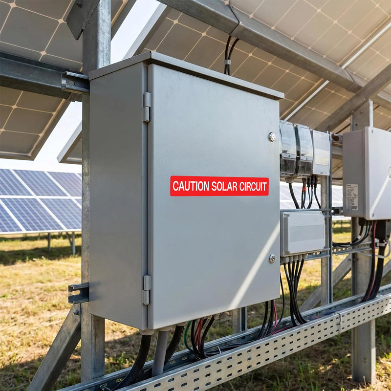 30Pcs Caution Solar Circuit Labels, PV Photovoltaic System Safety Stickers for Solar Installers, Electricians, Industrial Use| Code Compliant | UV Resistant Weatherproof | Industrial Grade Vinyl