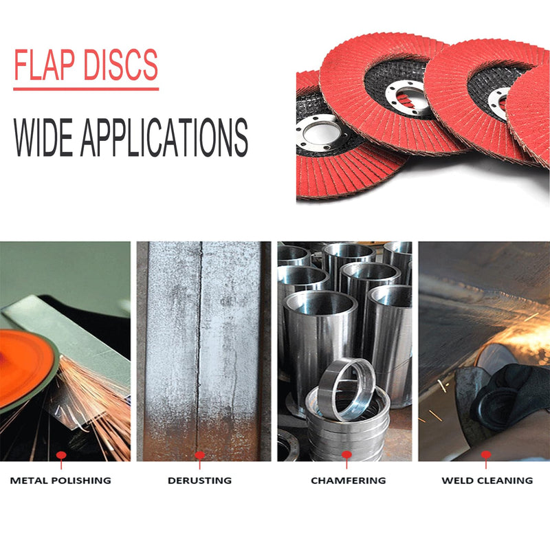 [Australia - AusPower] - Flap Discs, Flap Wheels 60 Grit, Ceramic Grinding Discs 115mm, 4-1/2 x 7/8 Inch Work with Universal Angle Grinders, Suitable for Metal Sanding Grinding and Conditioning, Type29, 10 Pack. 