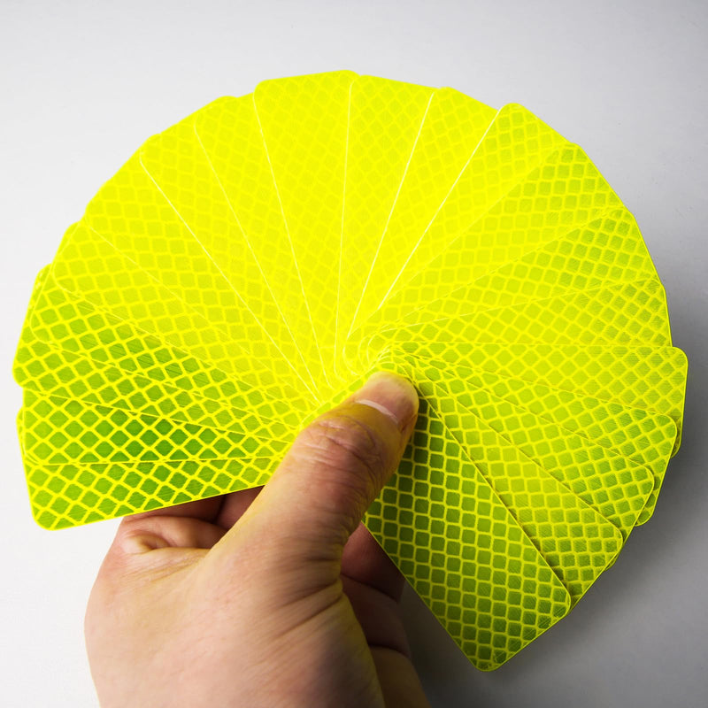 PHIXBEAR Reflective Stickers Super Reflection, Safety Reflective Tape for Car Trailer Truck Bike Motorcycle, 20 Pcs Fluorescent Yellow-Green Outdoor Waterproof 3.15" X 1.18"