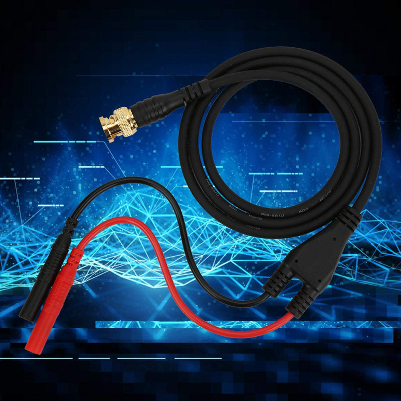 [Australia - AusPower] - P1065 4mm Gold Plating Bifurcated Joint Accessory Safe Straight Durable BNC to Banana Plug Test Cable Test for Indoor for Multimeter 