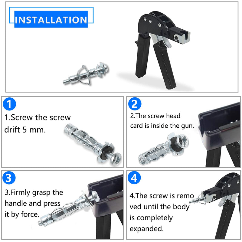 [Australia - AusPower] - 30Pcs M4x32 Heavy Duty Hollow Wall Anchors Zinc Plated Steel Molly Bolt Hollow Drive Wall Anchor Screws for Drywall, Plaster and Tile M4 x 32 