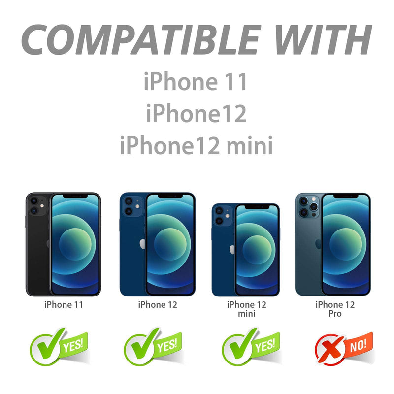 [Australia - AusPower] - Camera Lens Protector for iphone 12/12 Mini / 11, Tempered Glass Film, Aluminum Alloy Screen Cover, 2 Pack Black, with Cleaning Kit 
