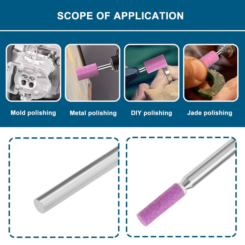 [Australia - AusPower] - ECSiNG 20-Piece Grinding Stone Bits, Rotating Whetstone Drill Bit Set Made of Corundum Grinding Stones Accessory Set Grinding Electric Saws, 3 mm Stone Diameter 3.0mm 