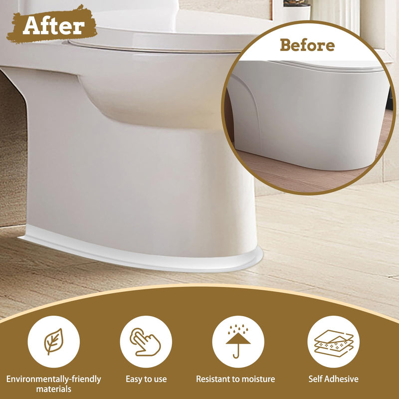 [Australia - AusPower] - White Caulk Tape Waterproof Self Adhesive, 2 Rolls Toilet Caulk Sealant Tape,Bathtub Caulk Sealing Strip Tape for Kitchen,Bathroom Caulking Tape,Floor Wall Edge Protector(1.5" x 10.5Ft) 2PC-White 