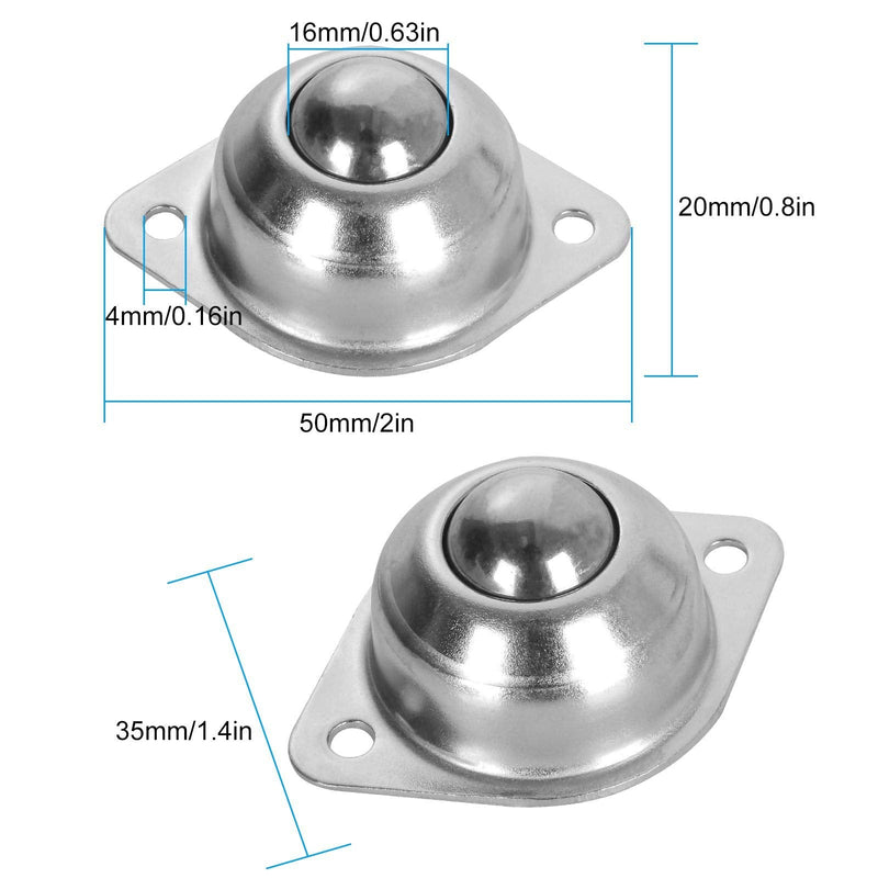 [Australia - AusPower] - 16 PCS 5/8 Inch Roller Ball Transfer Bearing, Flange Mounted Carbon Steel Round Ball Transfer Unit, Universal Rotation Ball Casters for Conveyor, Roller Stand, Transmission, Load Capacity 33 lbs 5/8 Inch Carbon Steel Ball Transfers 16 