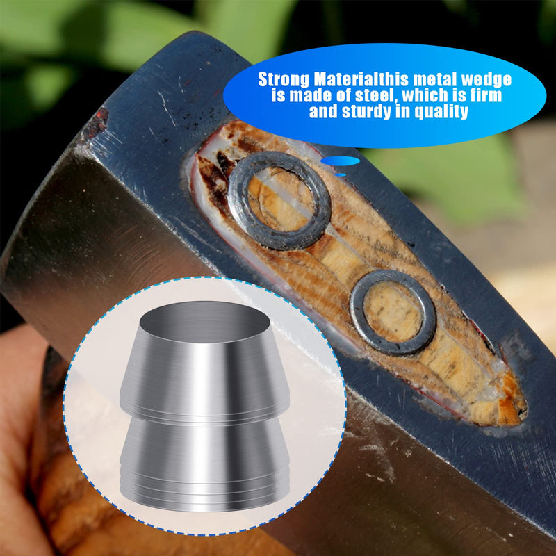 [Australia - AusPower] - 20 Pcs Safety Round Handle Wedges Axe Hand Metal Wedge Hammer Handle Steel Wedge Mauls Handle Wedge Kit for Axe Claw Hammer Sledge (0.31/ 0.39/ 0.47/ 0.55 Inch) 