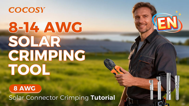 New Solar Crimping AWG 8-14 Compatible with Solar Connectors, Solar Crimper Ideal for AWG8/10/12/14 (2.5-10mm²) Wires Precise Solar Ratcheting Crimper for PV Systems (AWG8-14 Solar Crimper HW) AWG8-14 Solar Crimper HW