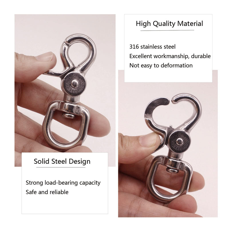 [Australia - AusPower] - Lobster Clasp - 2PCS Trigger Snap Hooks Heavy Duty Quality 316 Steel, Strong and Durable Wide Applicability of The Swivel Clasp, Perfect for Bag Straps, Pet Leashes 
