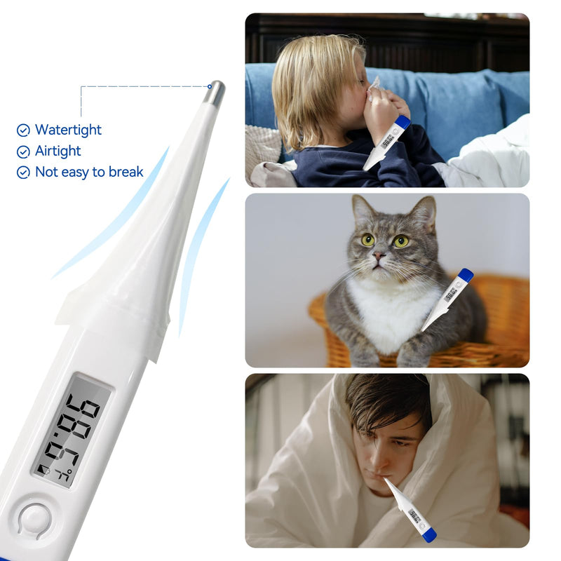 [Australia - AusPower] - [Value Bundle] Berrcom Digital Thermometer DT101 & Berrcom Disposable Digital Thermometers Probe Covers Set of 100 for Adults and Kids DT100TZ 