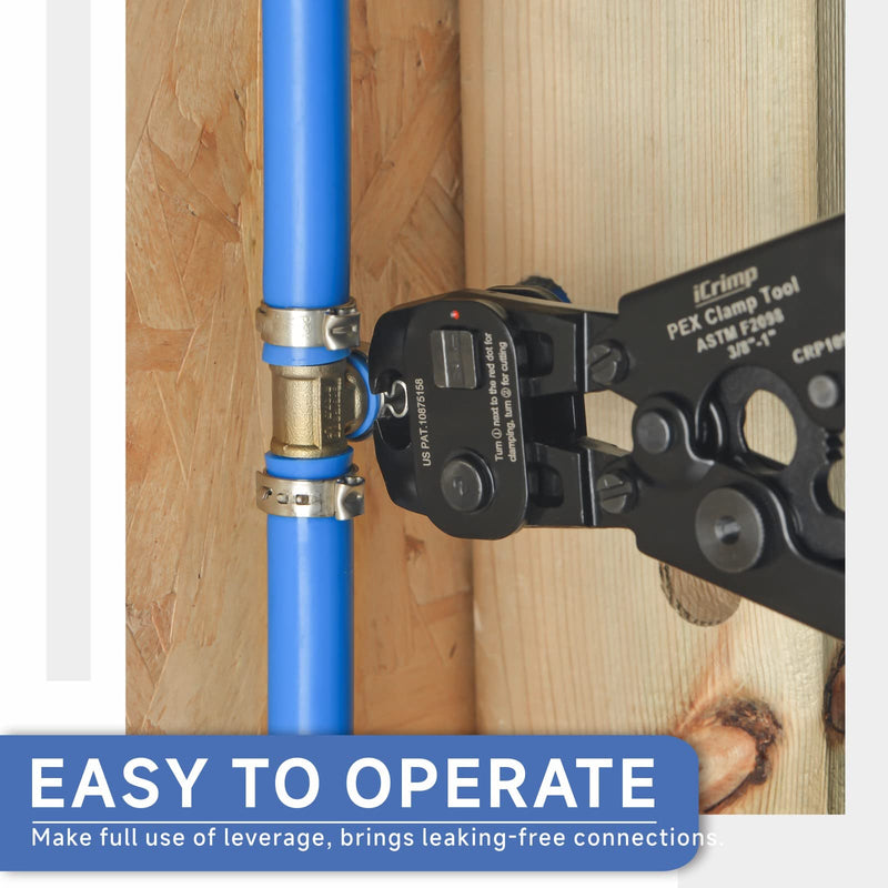 [Australia - AusPower] - iCRIMP Ratchet PEX Cinch&Remove Tool for 3/8 to 1-inch Stainless Steel Clamps-work with ASTM F2098 and Non 2098 Single Ear Hose Clamps PEX Clamp Cinch & Removal Tool 
