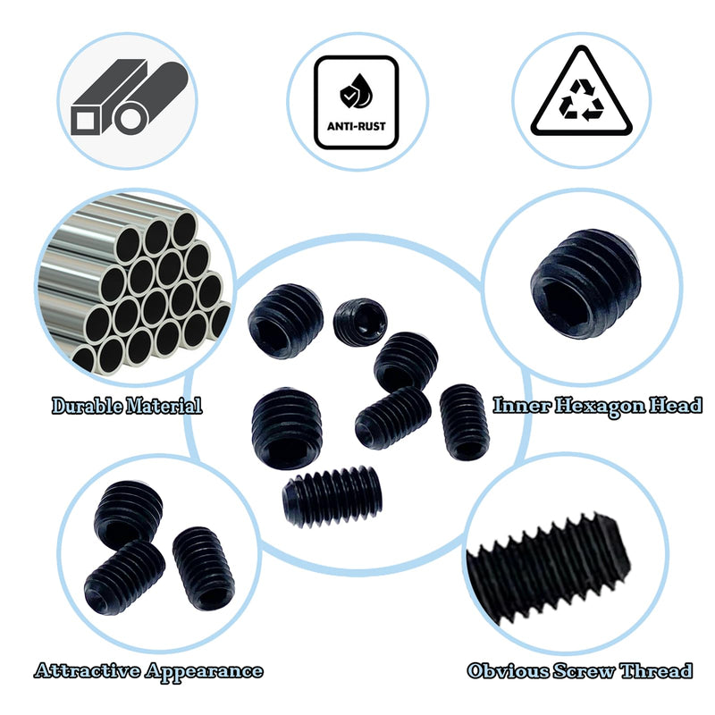[Australia - AusPower] - 500pcs Set Screws, Set Screws Assortment Kit, Grub Screw Set M3 M4 M5 M6 M8 for Home Repair, Repair Furniture, Electronic Product, Install Door Lock, DIY, Fixtures, 12 Sizes 500pcs(12 Sizes) 