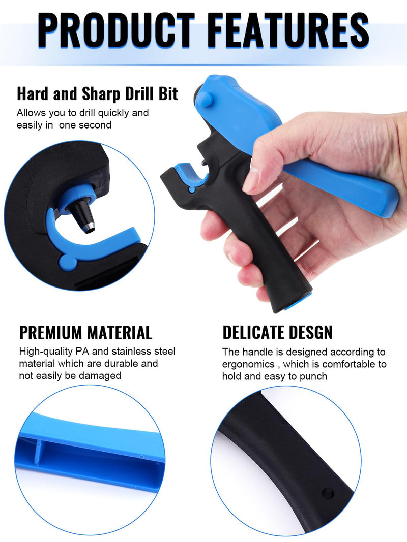 [Australia - AusPower] - Kalolary 2Pcs Drip Irrigation Tubing Hole Punch, Drip Tube Hole Punch Tool Outdoor Drip Irrigation Pipe Hand Punch for 16/20mm PE Pipe Opening Hole Punch 