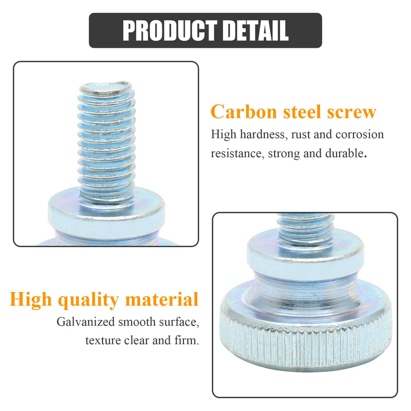 [Australia - AusPower] - Uenhoy 10 Pcs M8 Knurled Thumb Screws Znic Plated Flat Head Thumbscrews Grip Knobs - M8x16mm 