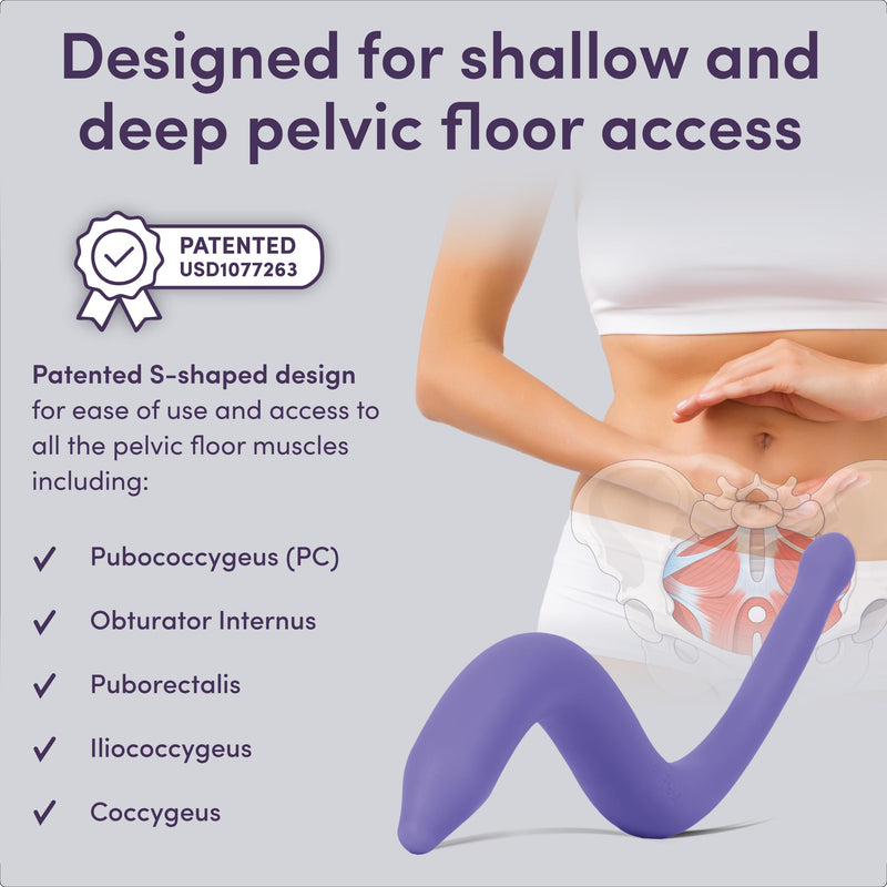 [Australia - AusPower] - NewFlora Pelvic Wand Perineal Massage Wand for Women & Men, S Shaped Massager Tool 