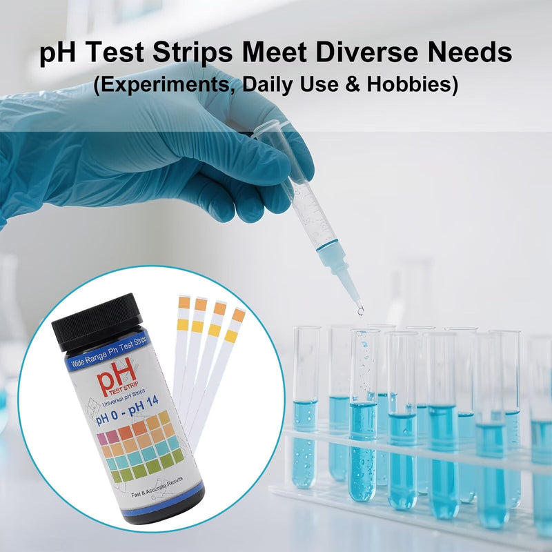 [Australia - AusPower] - pH Test Strips 0-14, 100 Strips Universal Litmus Paper for Liquid, Water, Food & Soap Making, Fast Testing Alkaline & Acid Level Results pH0-14 
