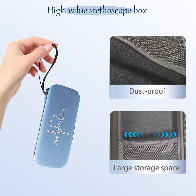 [Australia - AusPower] - Stethoscope Storage Case for 3M Littmann Classic Diagnostic Stethoscope. Compatible with Littmann Cardiology Stethoscopes, The Perfect Accessory for Medical Students and Nurses(Blue) Blue 