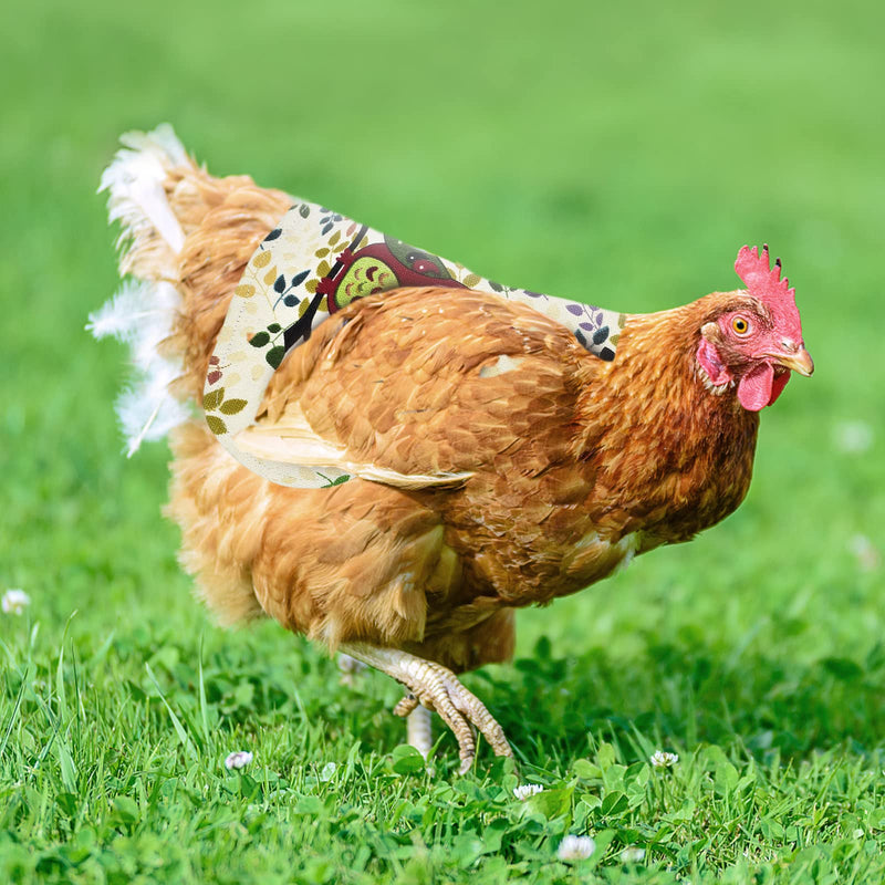 [Australia - AusPower] - Yuehuam Chicken Saddle for Hen, Chicken Aprons Clothes with Elastic Strap, Poultry Wing Feather Protector Suitable for Small Medium Large Hens Birds Poultry Care Supplies Leopard + Owl + Sunflower + Paisley + Flower 