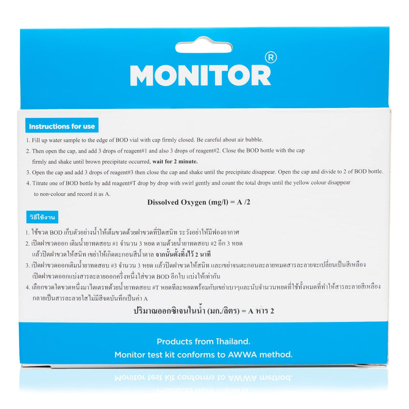 [Australia - AusPower] - Monitor DISSOLVED Oxygen Test KIT (60 Tests) - Monitor Aquarium and aquaculture Water Quality 