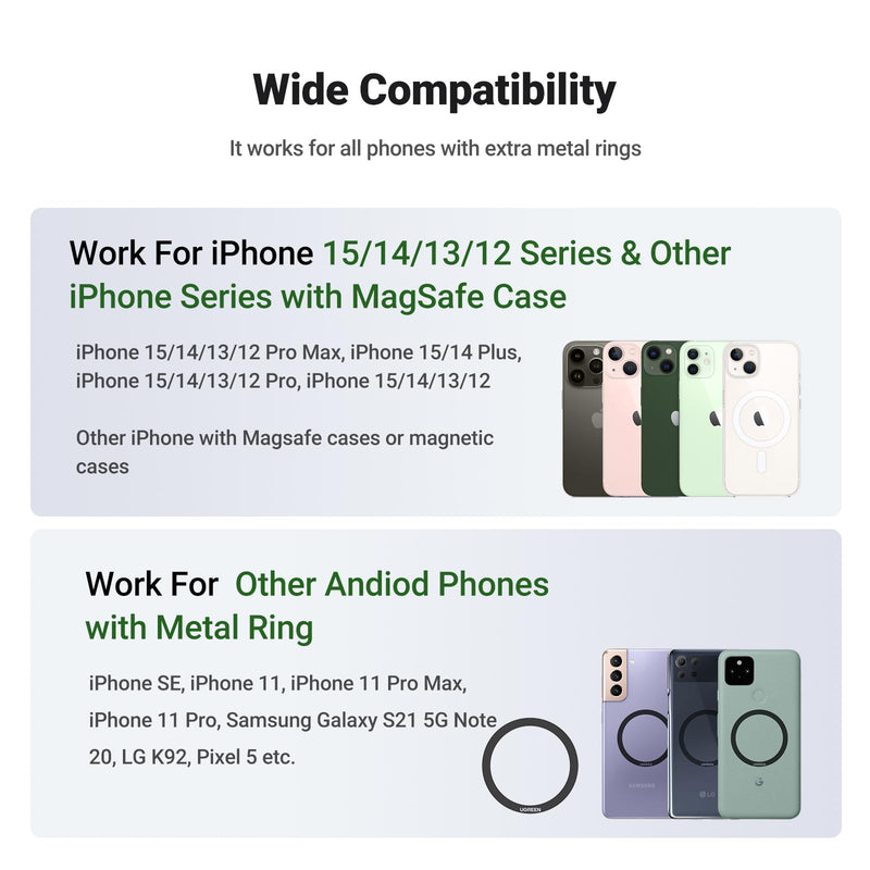 [Australia - AusPower] - UGREEN Magnetic Phone Stand Compatible with MagSafe iPhone Stand for Desk Ergonomic Design Adjustable, Aluminum Cell Phone Stand Compatible for iPhone 15 14 13 12 Pro Max and MagSafe Case, Grey 