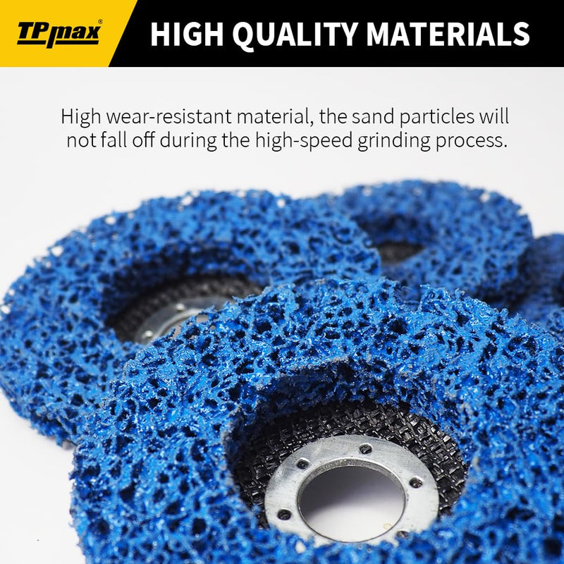 [Australia - AusPower] - 4-1/2" x 7/8" Stripping Discs for Rust and Paint Removal - Poly Abrasive Angle Grinder Wheels, 5-Pack (Blue) 4-1/2 Inch 5.0 