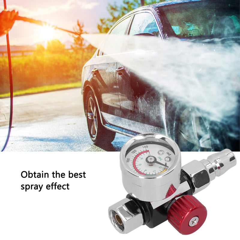 [Australia - AusPower] - Paint Spray Guns Air Regulator G1/4" Thread Connector Stainless Steel Air Pressure Control Valve for Paint Lovers 