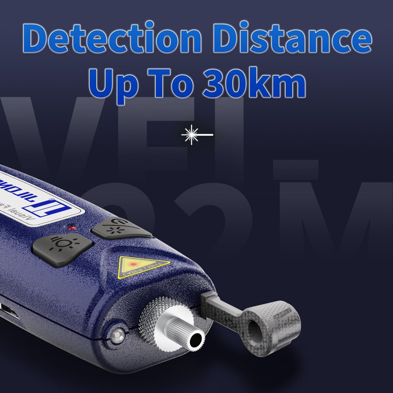 [Australia - AusPower] - JILONG Visual Fault Locator VFL-22M Pocket Size Break Checker, Testing Range for 25-30KM + LED Light + 2.5mm Universal Adaptor for FC/SC/ST, Fiber VFL Break Cheaker, Traffic Detector VFL 