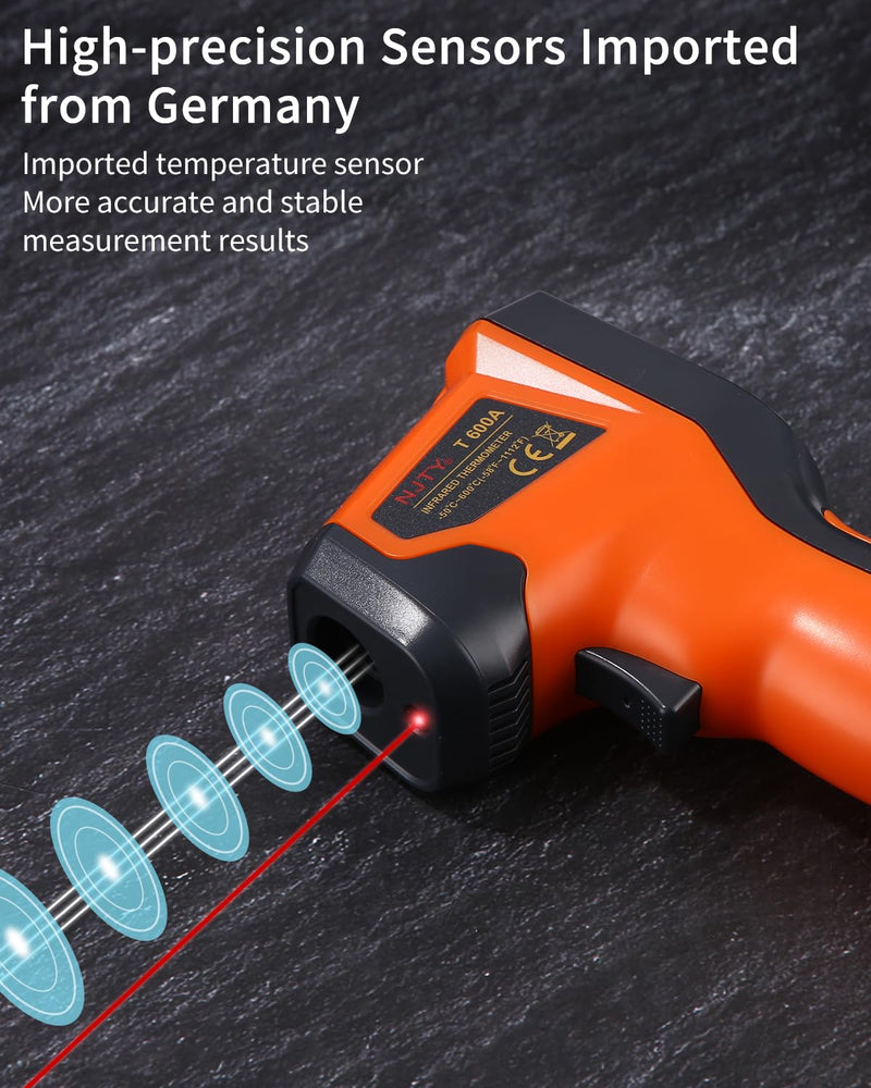 [Australia - AusPower] - Toaren Infrared Digital Thermometer 50 °C ~ 600 °C IR Temperature Gun Digital Laser Temperature Meter with LCD Display (Not for People) 
