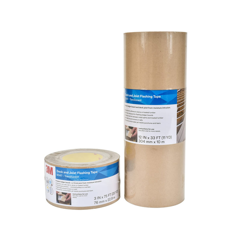 3M Deck and Joist Flashing Tape 8047, 3 in x 75 ft, Waterproof Joist Tape for Decking with Adhesive Backed for a Weather Moisture Barrier for Decks, Joists, Posts, Ledger Boards