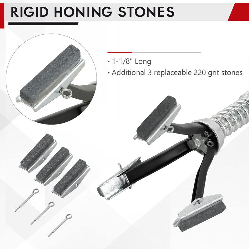 [Australia - AusPower] - DASBET Engine Brake Cylinder Hone | Engine Cylinder Hone Tool for Grinding Holes Adjustable Deglazer 1" to 2-1/2" Diameter with Extra 3-Piece 1-1/8'' Long Stones 220 Grit (1-1/8") 1-1/8" 