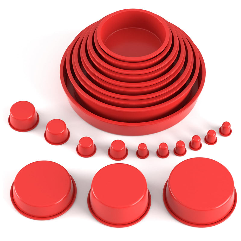 [Australia - AusPower] - GODIAG Automotive Cap Plugs Kit 23 PCS Suitable for Smoke Leakage Testing and Various Automotive Pipeline Openings Automotive Block Cap Plugs Kit for Automotive Smoke Machine Leak Detector, Red 