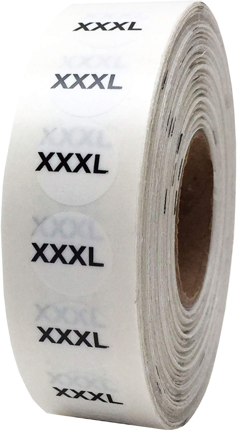 3X-Large Clothing Labels – Clear Size Strip Stickers with Black Text, 0.75 x 4 Inch Adhesive Labels, 200 Total Stickers for Retail Apparel, Clothing Organization, and Inventory – Made in the USA Xxxl