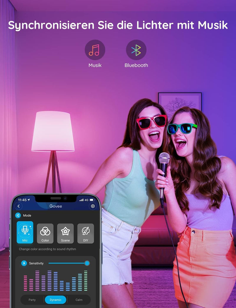 Govee Smart Bulb E27, WiFi LED Lamp RGBWW Compatible with Matter, Alexa and Google Assistant, dimmable with 16 million DIY Colors, 800LM, 54 Scenes, Smart Home Alexa Accessories, 2 pack | Smart bulb compatible with Matter, Alexa and Google Assistant, 1...