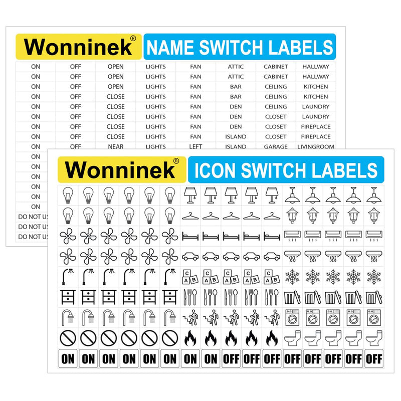 Light Switch Labels 600PCS, Transparent Switch Identifier Stickers, Waterproof Switch Stickers for Home Office Kitchen Bathroom Identification & Organization
