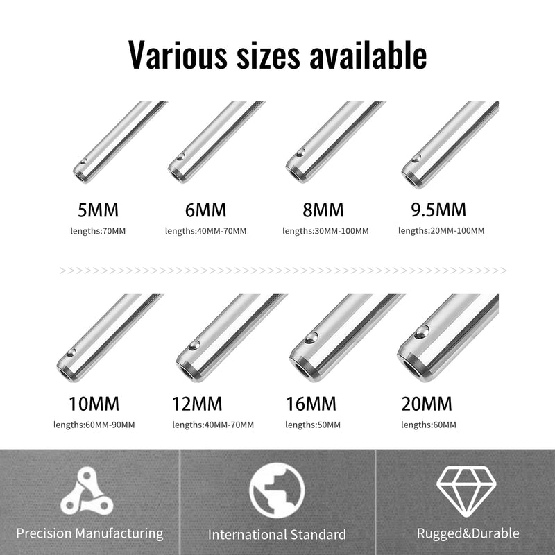 [Australia - AusPower] - T Handle Quick Release Pin 5/16 Inch Diameter ,Stainless Steel Ball Locking Pin with Push Button Lanyard Cable Usable Length 3.15"(8*80mm) 8mm-80mm 
