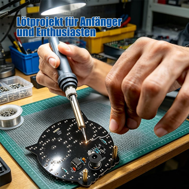Owl Shaped LED Light Soldering Kit, DIY Soldering Project Soldering Exercise Set | For beginners, touch control 3 light modes, electronic kit soldering set for STEM lessons