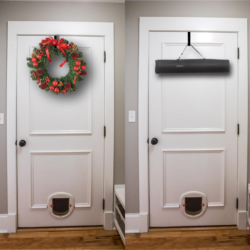 [Australia - AusPower] - 10pcs Over The Door Hooks - Sturdy & Stylish Organizer for 40lbs - Ideal for Bedroom Essentials, Towels & Clothes Hanger, Wreath Door Hanger - Black 