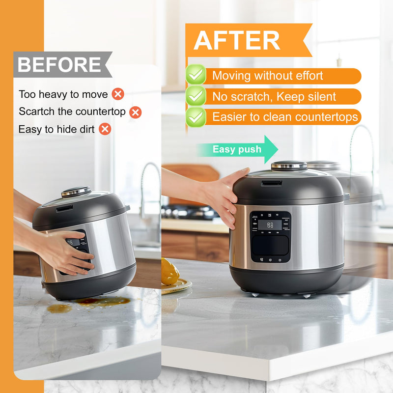 [Australia - AusPower] - 8PCS Self Adhesive Caster Wheels, Appliance Slider, 360° Rotating Mini Universal Appliance Rollers for Kitchen, Air Fryers, Coffee Makers, Trash Can, Storage Boxes and Small Furniture 