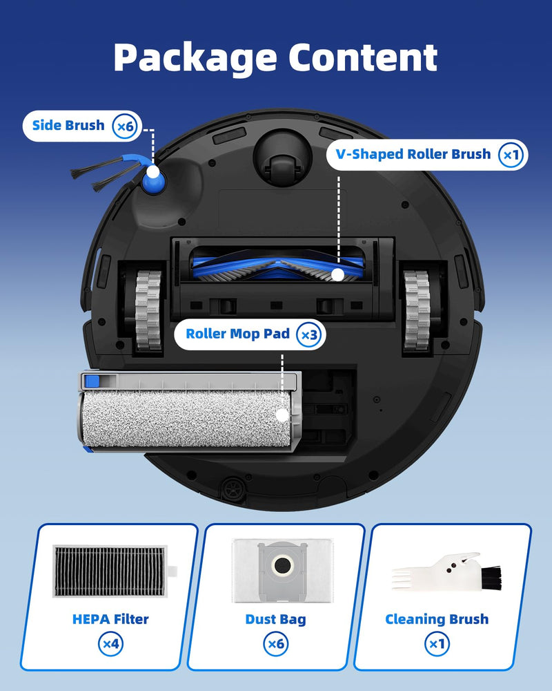 [Australia - AusPower] - T80 Omni Replacement Parts Compatible with ECOVACS DEEBOT T80 OMNI/Yeedi M14 Plus Robot Vacuum - 21 Pcs T80 Omni Accessories Kit:1 Main Brush, 3 Roller Mops, 4 Filters, 6 Dust Bags(No for T80S OMNI) T80 OMNI 21 PCS 