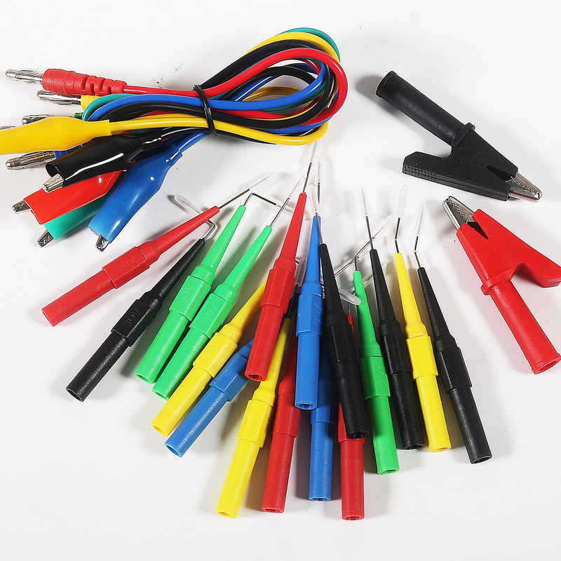 [Australia - AusPower] - 24PCS Back Probe Kit,Banana Plug to Copper Alligator Clip Automotive Test Leads Set with 3 Configurations Back Probe Pins Extended Length Probes for Car Diagnostics, Electrical Testing 