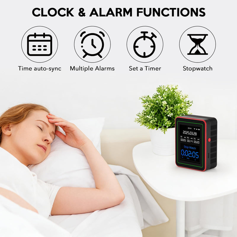 [Australia - AusPower] - Air Quality Monitor Home Indoor - 15-in-1 Professional Air Meter with HCHO, CO2, PM, TVOC, AQI, Temperature & Humidity, Real-Time Display, App Control, Portable, Accurate for Home & Office Use 