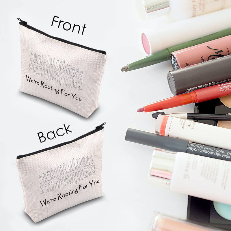 [Australia - AusPower] - MNIGIU Dentist Gift Bag Dentist Graduation Gift New Dentist Gift We’re Rooting for You Zipper Pouch Bag Dental Student Gift (Rooting For You) 
