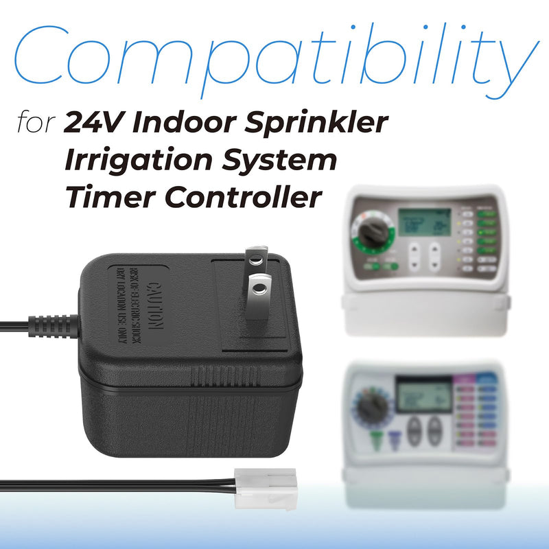 [Australia - AusPower] - ANTOBLE Sprinkler System Power Supply Transformer 24V 300mA Irrigation Timers System Power Cord Replacement Part AC Adapter Charger Indoor Sprinkler Controller Irrigation System Accessories 